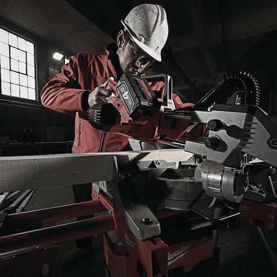 Milwaukee M18 SMS 216-0 Φαλτσοπρίονο Μπαταρίας Συρόμενο με Οδηγό Laser & Διάμετρο 216mm Solo