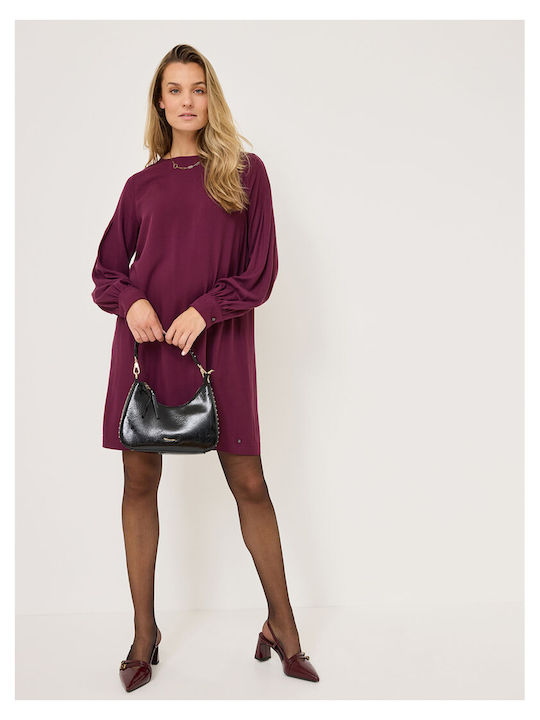 Synthetic Leather Burgundy Heels