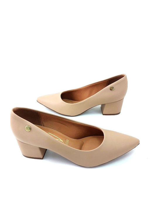 Pumps mit mittelhohem Absatz Beige