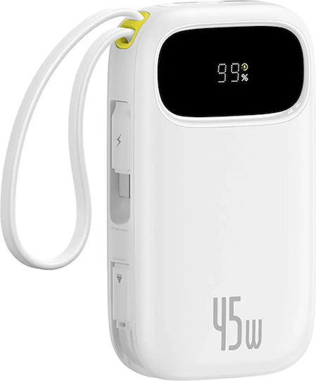 Baseus EnerFill FC31 Power Bank 20000mAh 45W με Θύρα USB-A και Θύρα USB-C Λευκό