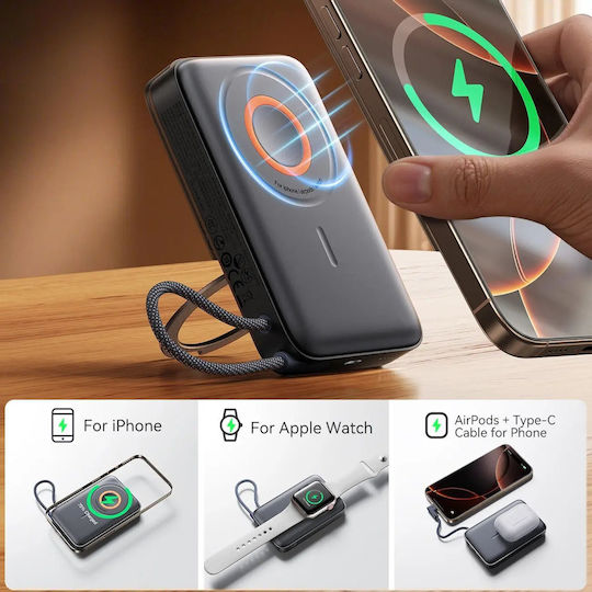 Joyroom JR-PBM02 MagSafe Power Bank 10000mAh 22.5W με Θύρα USB-C Μαύρο