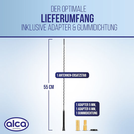 Alca KFZ-Antenne Dach Mit Gewinde für Radio in Schwarz Farbe