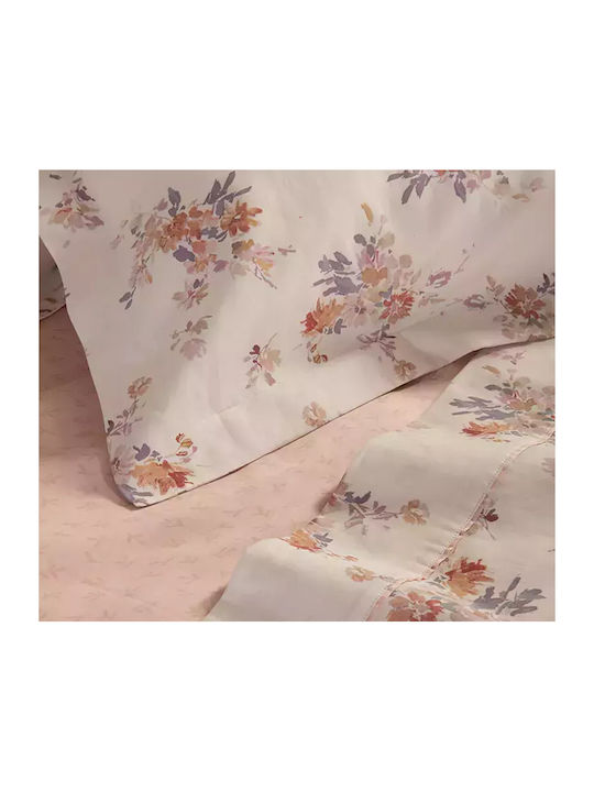 Nef-Nef Homeware Sheet Sets Queen 240x270cm. Premium Ecru/rose 4pcs