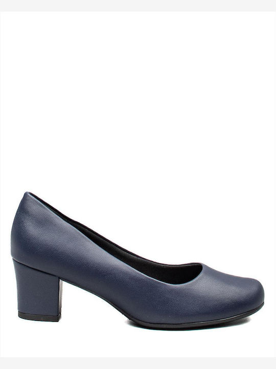 Leder Pumps Marineblau