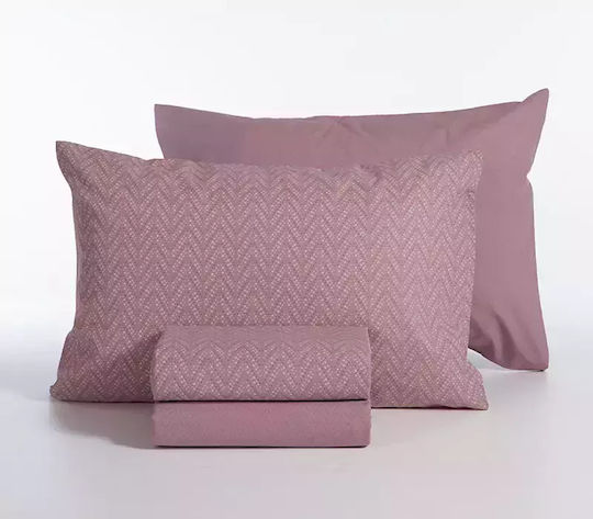 Nef-Nef Homeware Сет Чаршафи с Ластик 100x200+35см. Suspen Морав 3бр