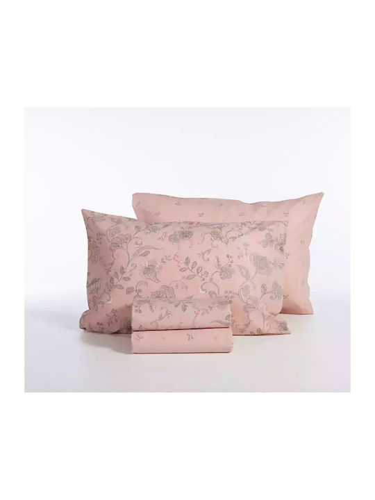 Nef-Nef Homeware Сет Чаршафи Двойни 200x270см. Carena Розов 4бр