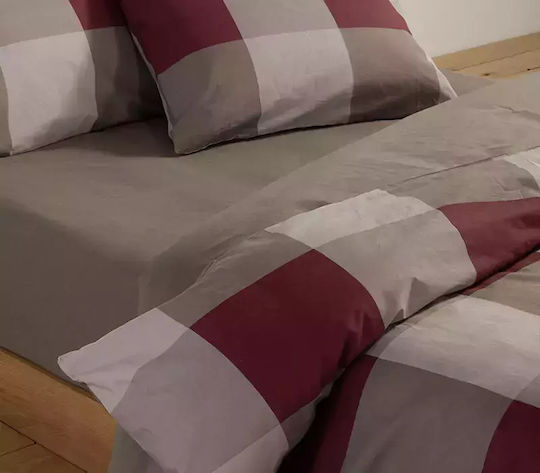 Nef-Nef Homeware Sheet Sets Double 200x270cm. Casual Bordo 4pcs