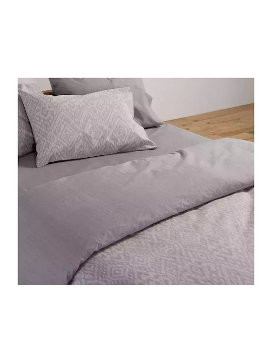 Nef-Nef Homeware Orion Σετ Σεντόνια Μονά με Λάστιχο 100x200+35εκ. Grey (3τμχ)