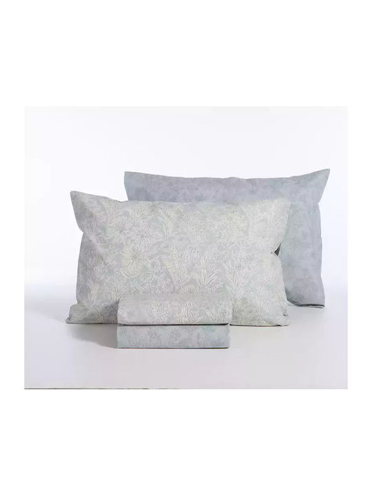 Nef-Nef Homeware Lucil Σετ Σεντόνια King Size με Λάστιχο 180x200+35εκ. Blue (4τμχ)