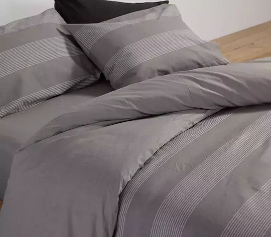 Nef-Nef Homeware Sheet Sets Queen with Elastic 160x200+35cm. Casual D.grey 4pcs