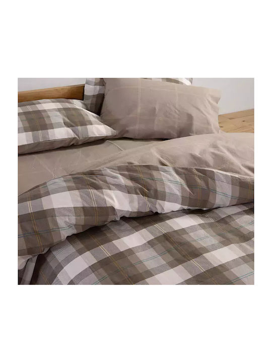 Nef-Nef Homeware Bettwäsche-Set Einzel 170x270cm. Racket Golden Brown 3Stück