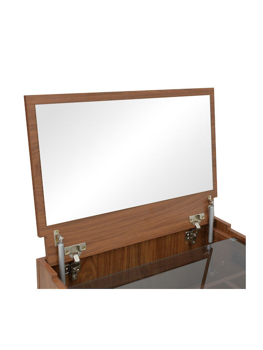 Schminktisch Sonlen Hölzern Walnut-cream mit Spiegel 60x45x130cm