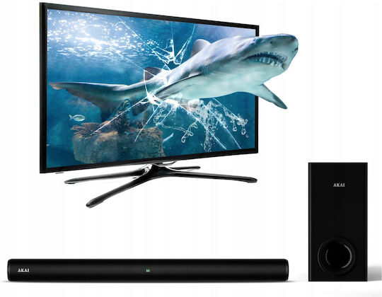 Akai Proffesional Soundbar 2.1 Bluetooth and HDMI 150W with Wireless Subwoofer and Remote Control Black ASB-8WSW