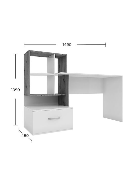 Schreibtisch Viola Holz Beige 149x48x105cm
