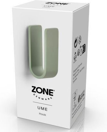 Zone Denmark Άγκιστρο Μπάνιου Μονό με Βίδες ​3.5x3.4cm Ασημί