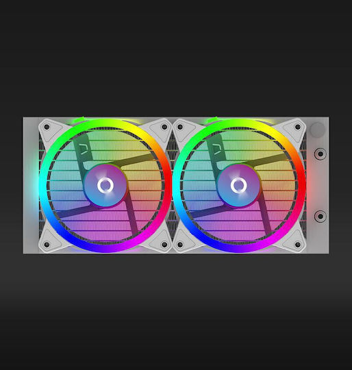 Aqirys 240 AIO Υδρόψυξη AIO CPU με 2 Ανεμιστήρες 120mm και ARGB Φωτισμό Λευκή