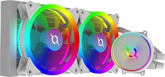 Aqirys 240 AIO Υδρόψυξη AIO CPU με 2 Ανεμιστήρες 120mm και ARGB Φωτισμό Λευκή