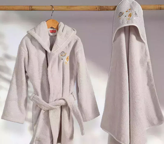 Nef-Nef Homeware Kids Bathrobe My Universe Gray Hooded
