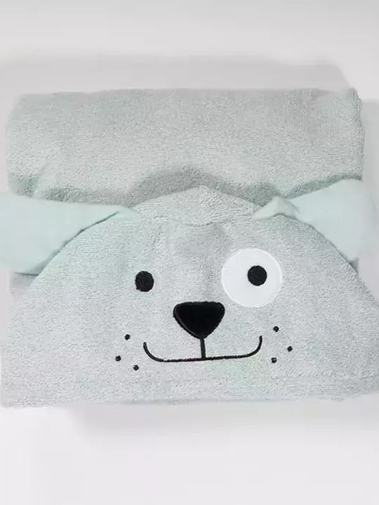 Nef-Nef Homeware Baby Bath Towel-Bathrobe Hooded Life In The City Misty Blue 70x120cm