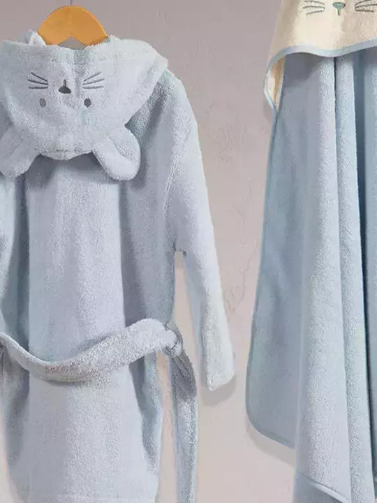 Nef-Nef Homeware Kids Bathrobe Special Party Blue Hooded