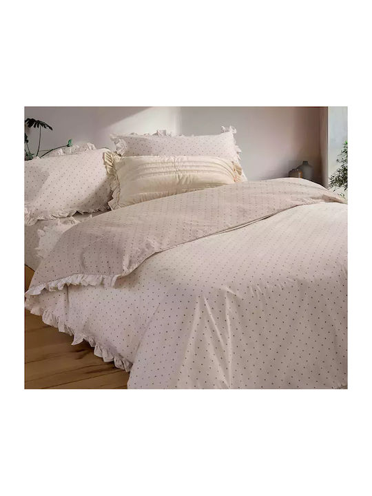 Nef-Nef Homeware Duvet Cover Set Cotton Queen with 2 Pillowcases 240x230 Piombino Beige