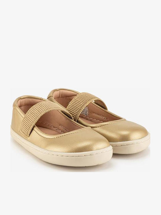 Kids Ballerinas with Hoop & Loop Closure Gold