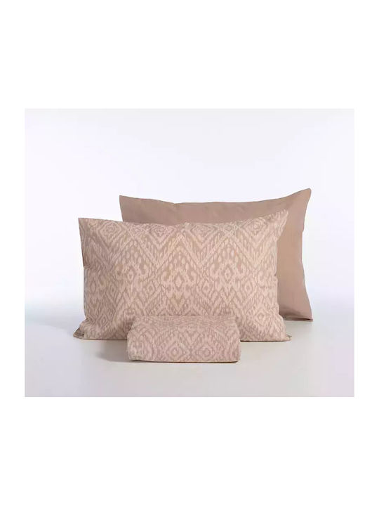 Nef-Nef Homeware Duvet Cover Set Cotton Single with Pillowcase 170x240 Orion Beige