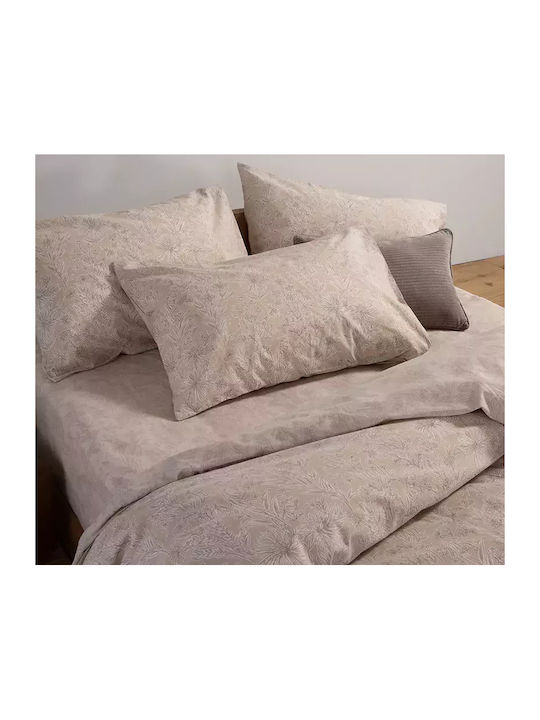 Nef-Nef Homeware Duvet Cover Set Cotton Single with Pillowcase 170x240 Lucil Beige
