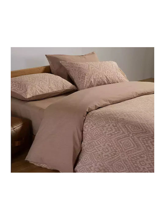 Nef-Nef Homeware Duvet Cover Set Cotton Queen with 2 Pillowcases 240x230 Orion Beige