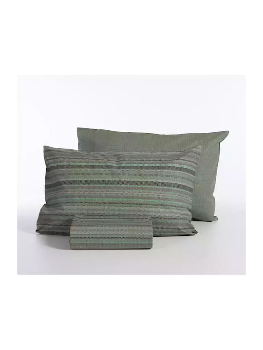 Nef-Nef Homeware Duvet Cover Set Cotton Single with Pillowcase 170x240 Degree Green