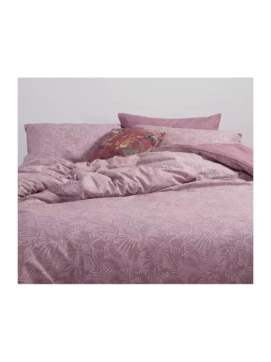 Nef-Nef Homeware Duvet Cover Set Cotton Queen with 2 Pillowcases 240x230 Dazier Mauve