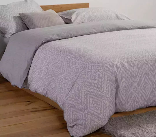 Nef-Nef Homeware Σετ Παπλωματοθήκη Βαμβακερή Μονή με Μαξιλαροθήκη 170x240cm Orion Grey