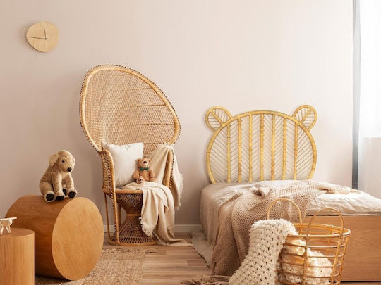 Polihome Bed Headboard Bear Wooden Beige 110x120cm