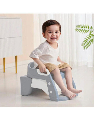 Baby Wise Baby Wise Toddler Toilet Seat with Footrest Handles and Removable Cushion Gray
