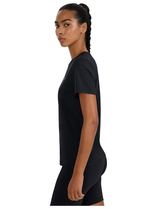 Functional Women's Athletic Blouse Short Sleeve Black