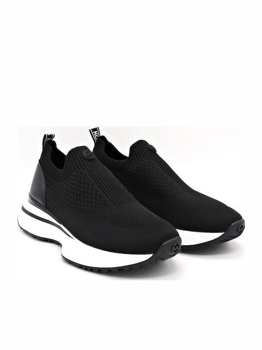 Ari Stretch Knit & Leather Slip On Sneakers Γυναικεία Slip-On Μαύρα