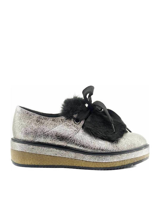 Women's Slip-On Leather Silver