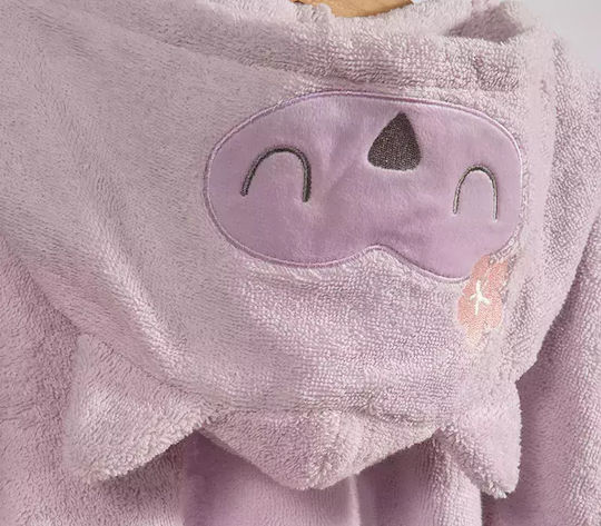 Nef-Nef Homeware Детски Халат Best Friends Лилав с Качулка