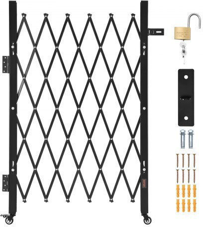 Vevor Metal Fence Gate in Black Color 51.57x43.31cm