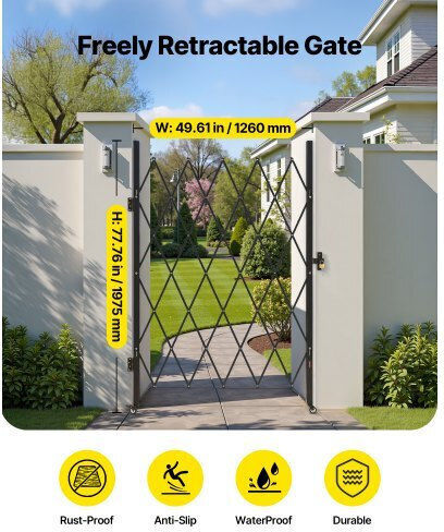 Vevor Metal Fence Gate in Black Color xcm