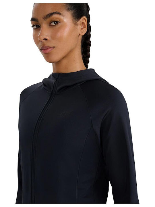 Functional Women's Sweatshirt Jacket Hooded Black