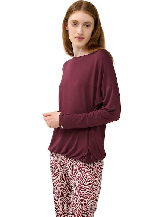 Vamp Sommer Damen Pyjama-Set Dark Red