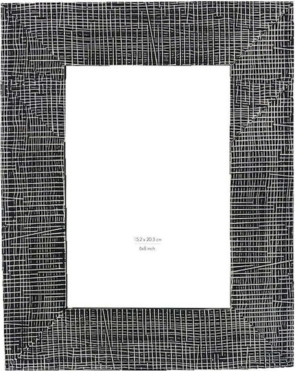 Olaf Κορνιζα Polyresin Γυαλι Μαυρο Λευκο 21x1 7xh27cm C482178