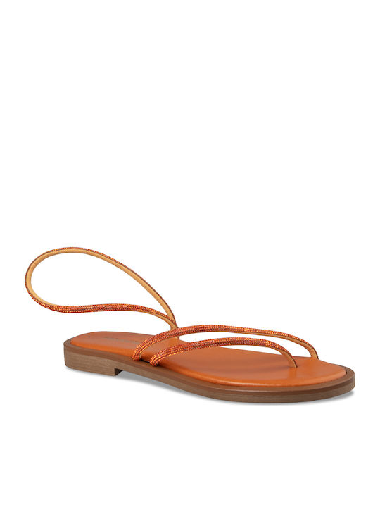 Women's Flat Sandals in Orange Color