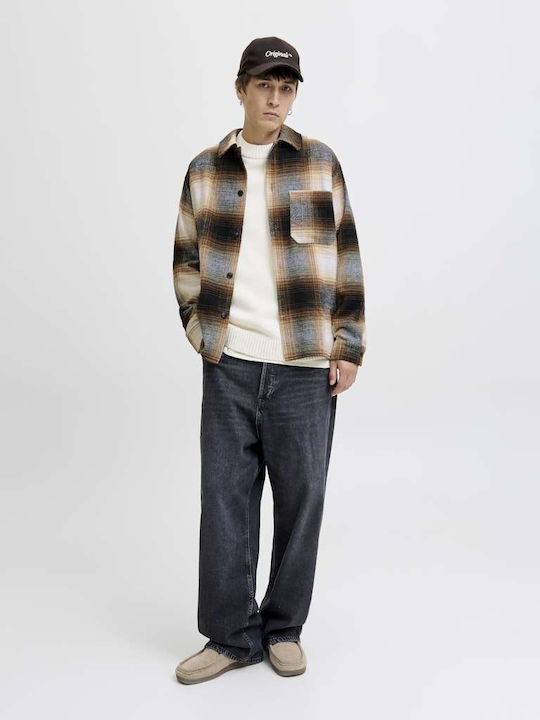 Long Sleeve Overshirt In Wide Line Monks Robe