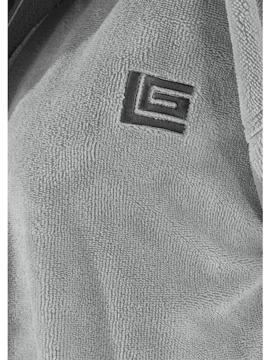 Guy Laroche Monogram Bathrobe with Hood Smoke