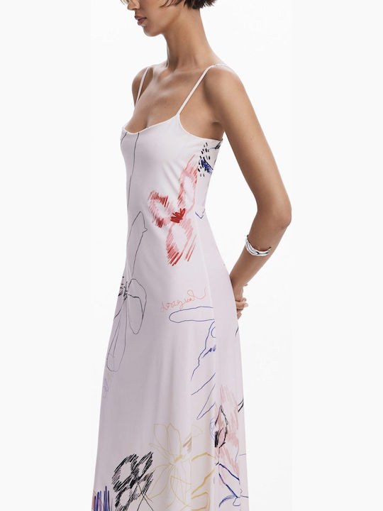 Sommer Midi Kimonoforema Gestricktes Kleid Weiß
