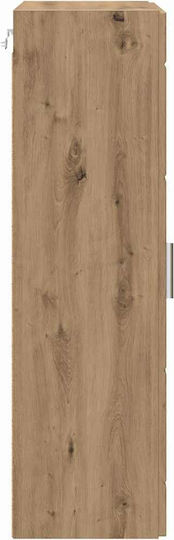 Wall Living Room Display Cabinet made of Particleboard with Glass Coffee 55x29x100cm