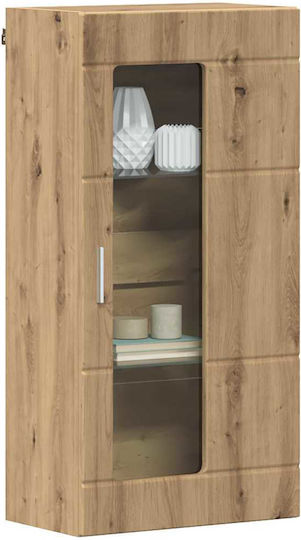 Wall Living Room Display Cabinet made of Particleboard with Glass Coffee 55x29x100cm
