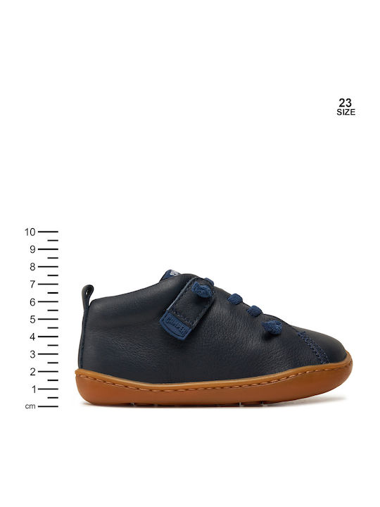 Peu Cami Leather Kids Boots with Laces Navy Blue